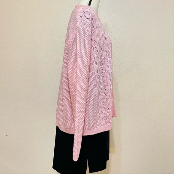 Vintage Haband Pink Knit Cardigan Sweater Size Medium - Picture 6 of 11